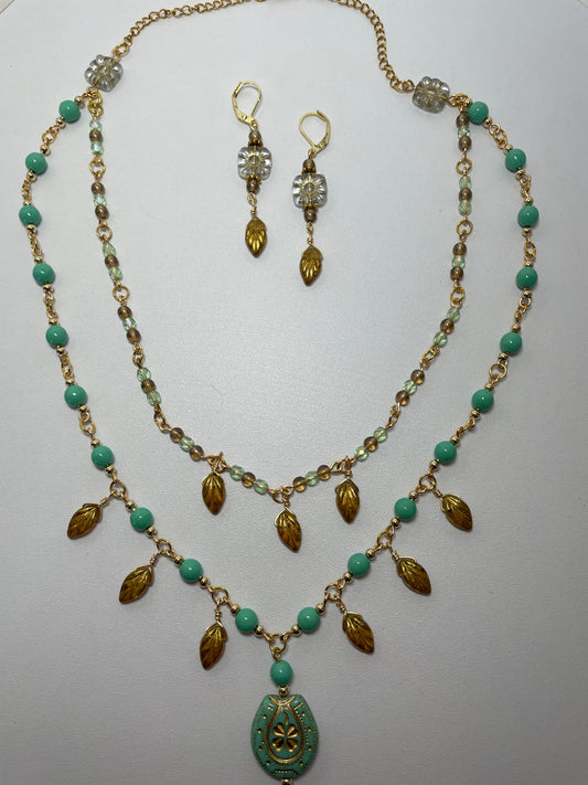 Lucky Horseshoe Necklace and Earring set