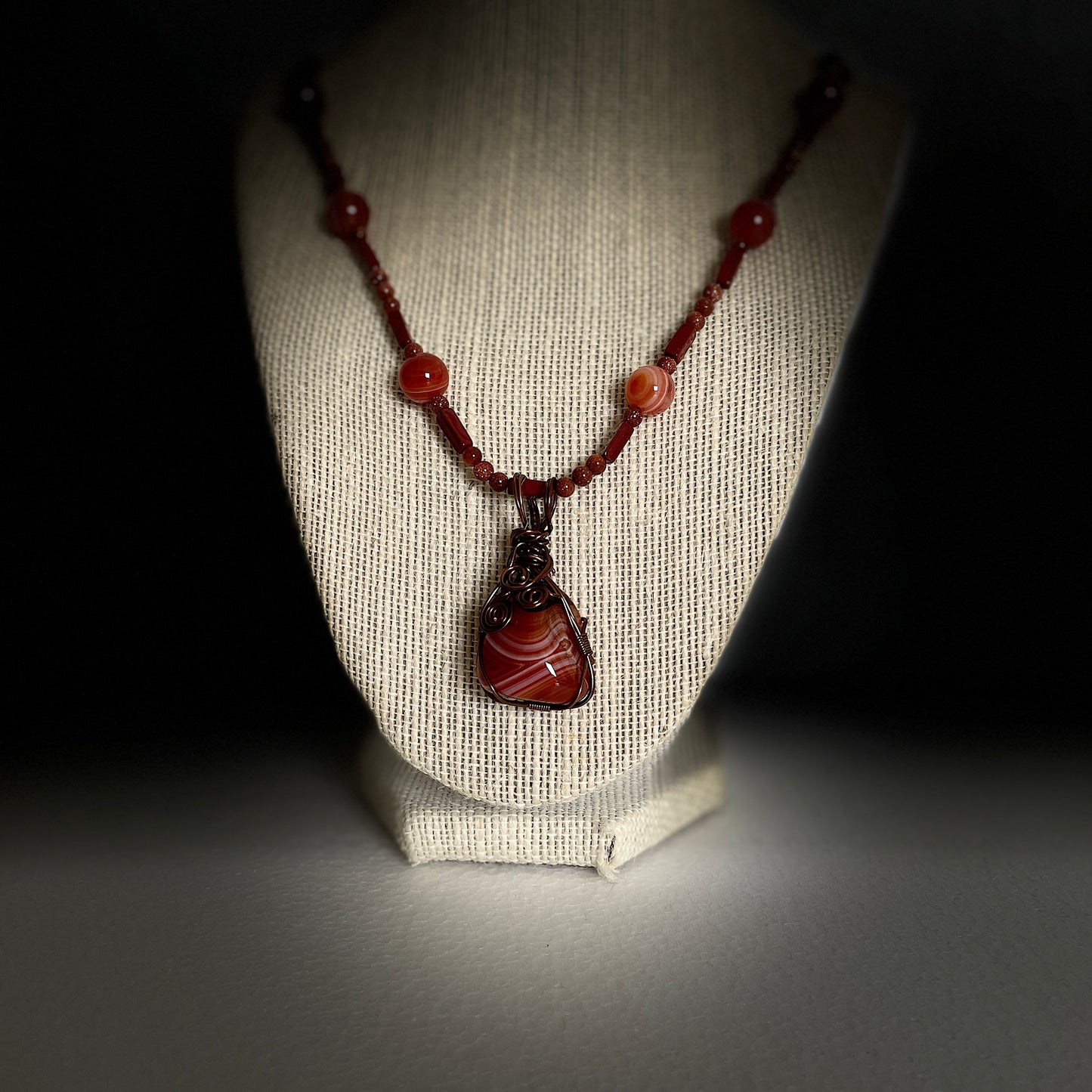 Antique Brass wrapped Carnelian