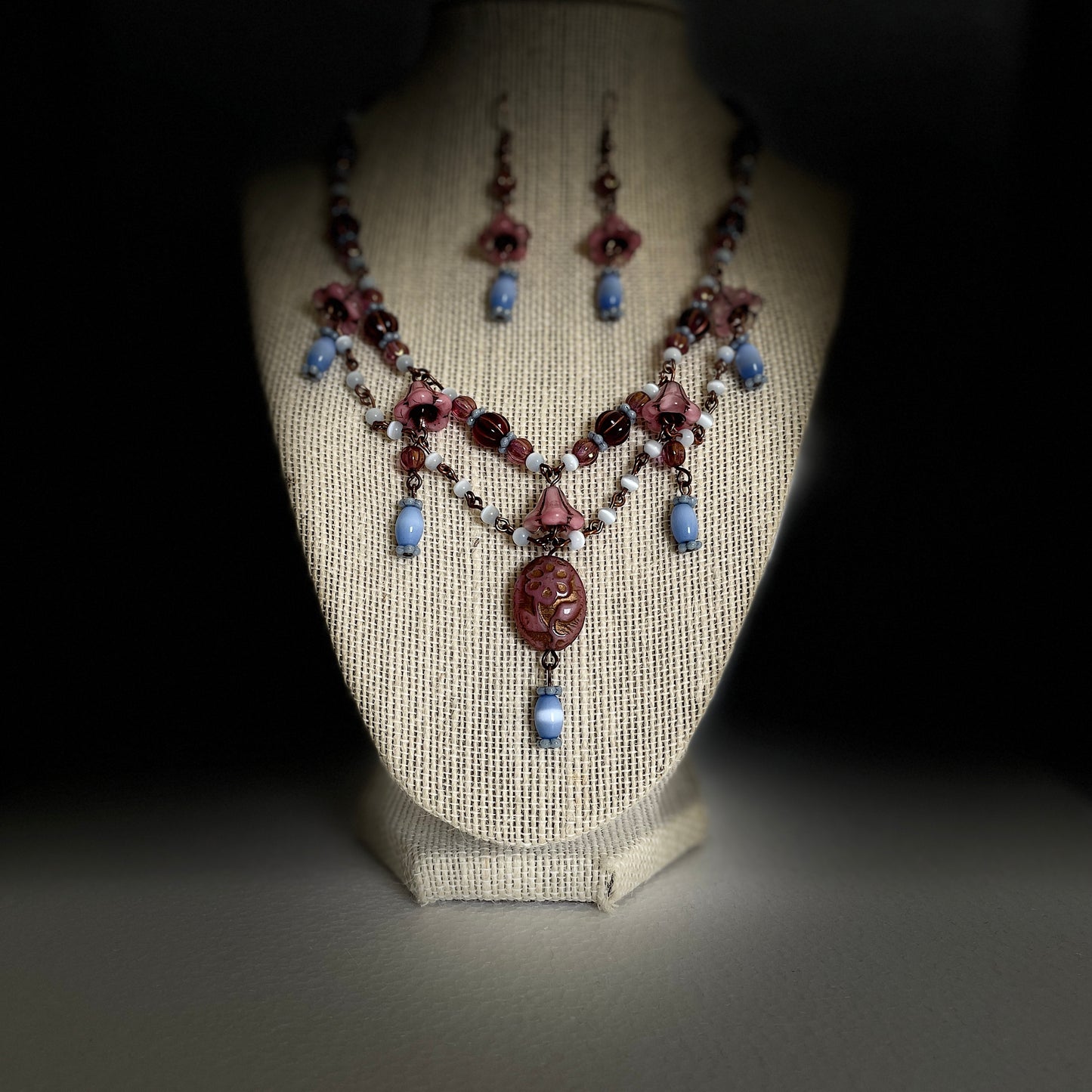 Dancing Flower Necklace and Earring Set