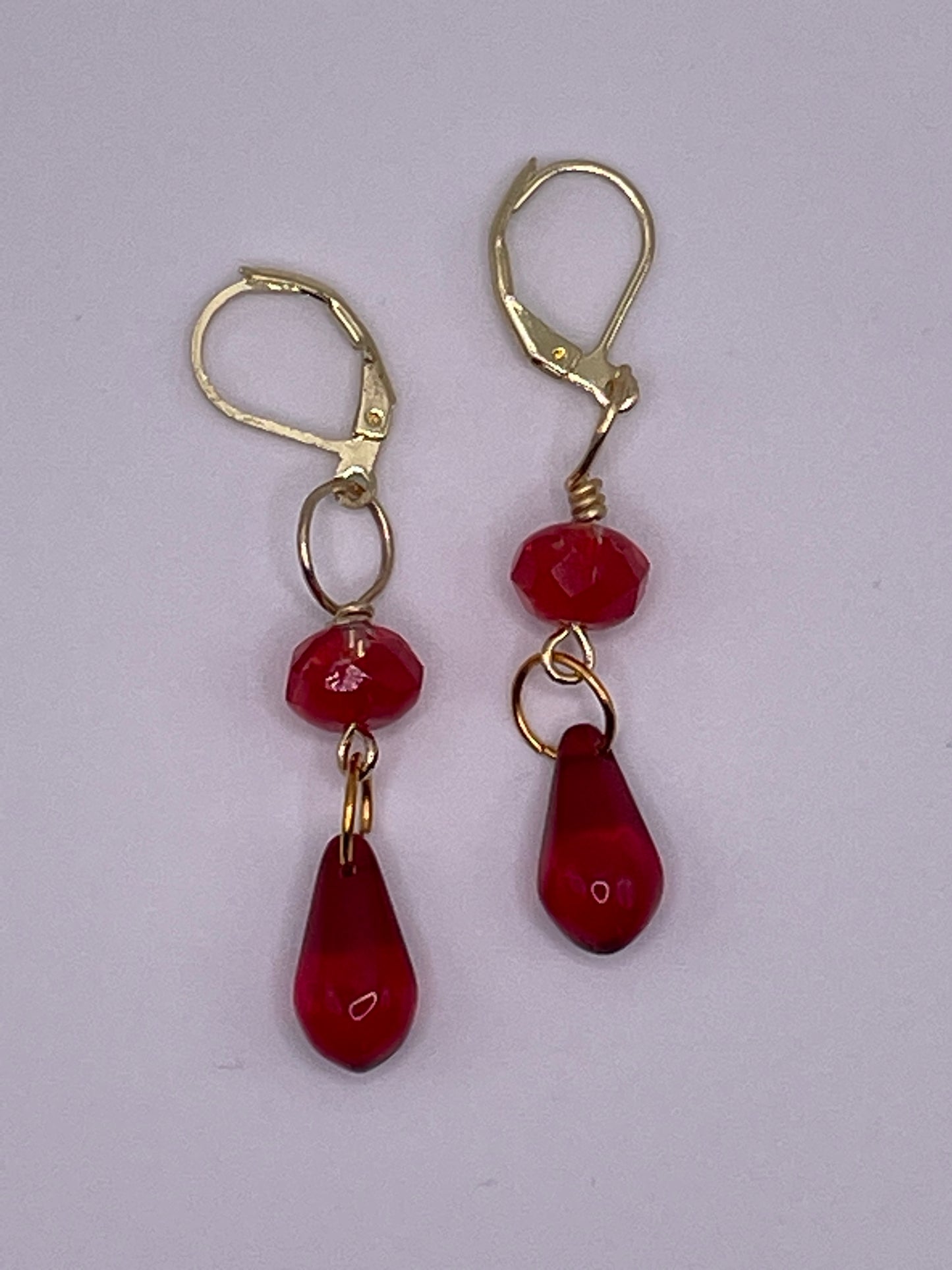 Red Teardrop Earrings