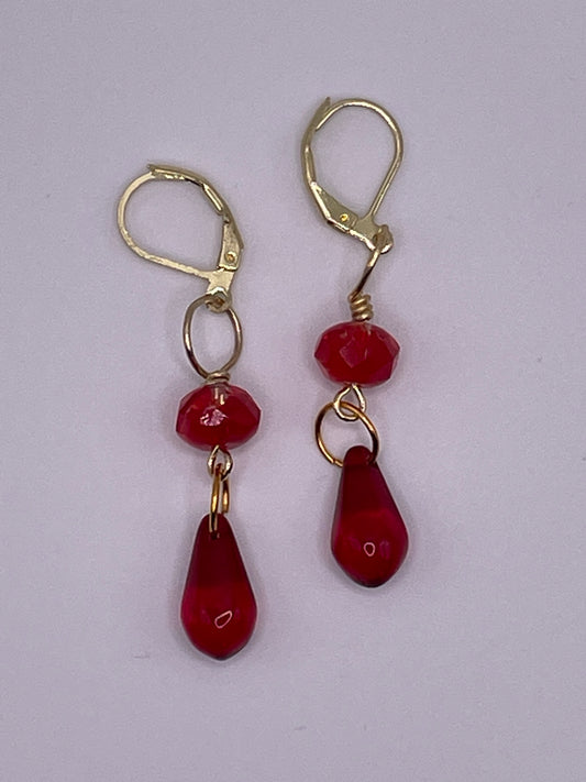 Red Teardrop Earrings