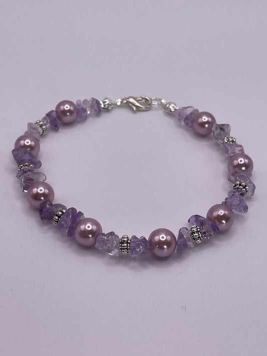 Imitation Pearl/Chip Bracelet