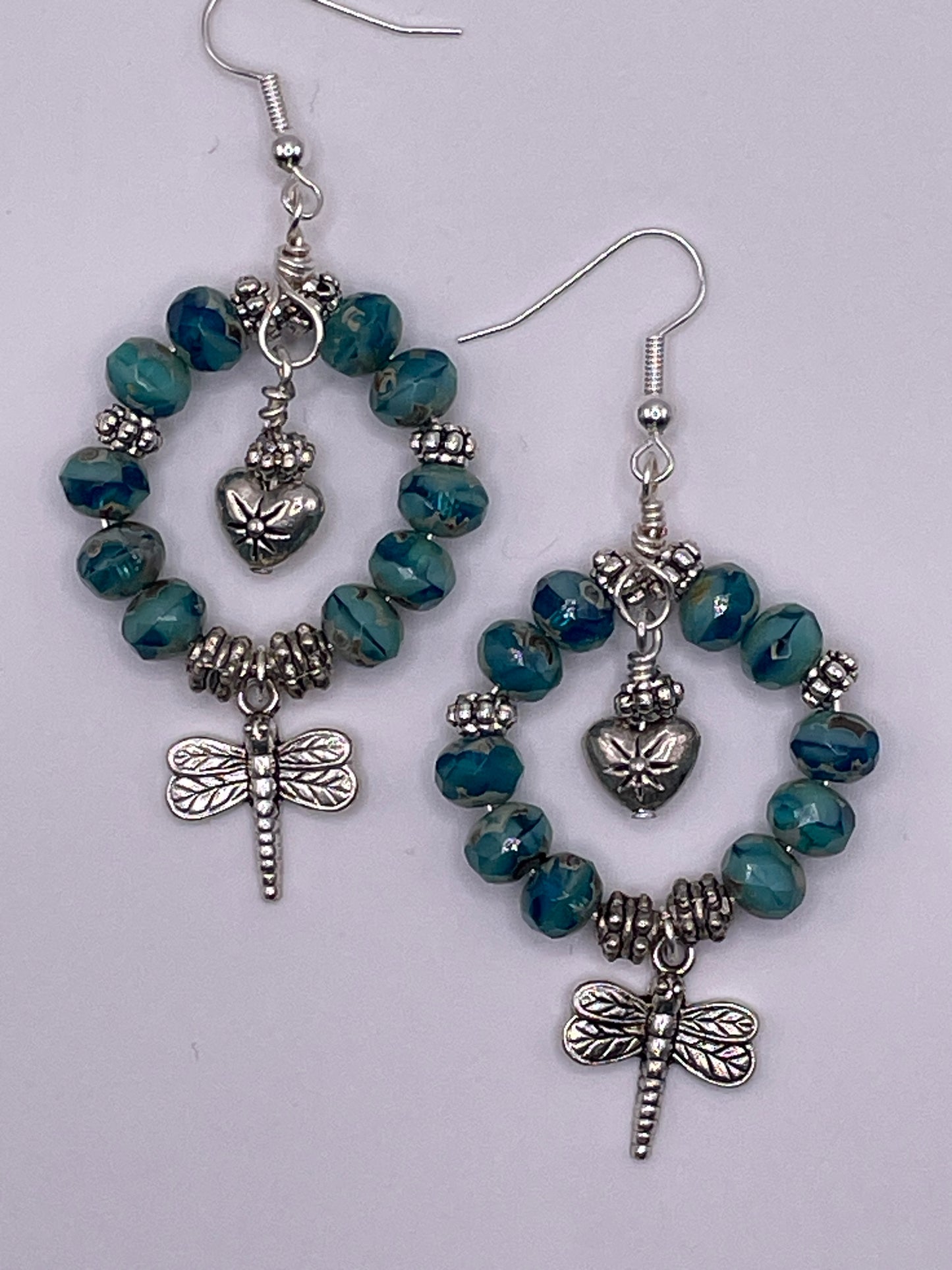 Dragonfly Beaded Hoops