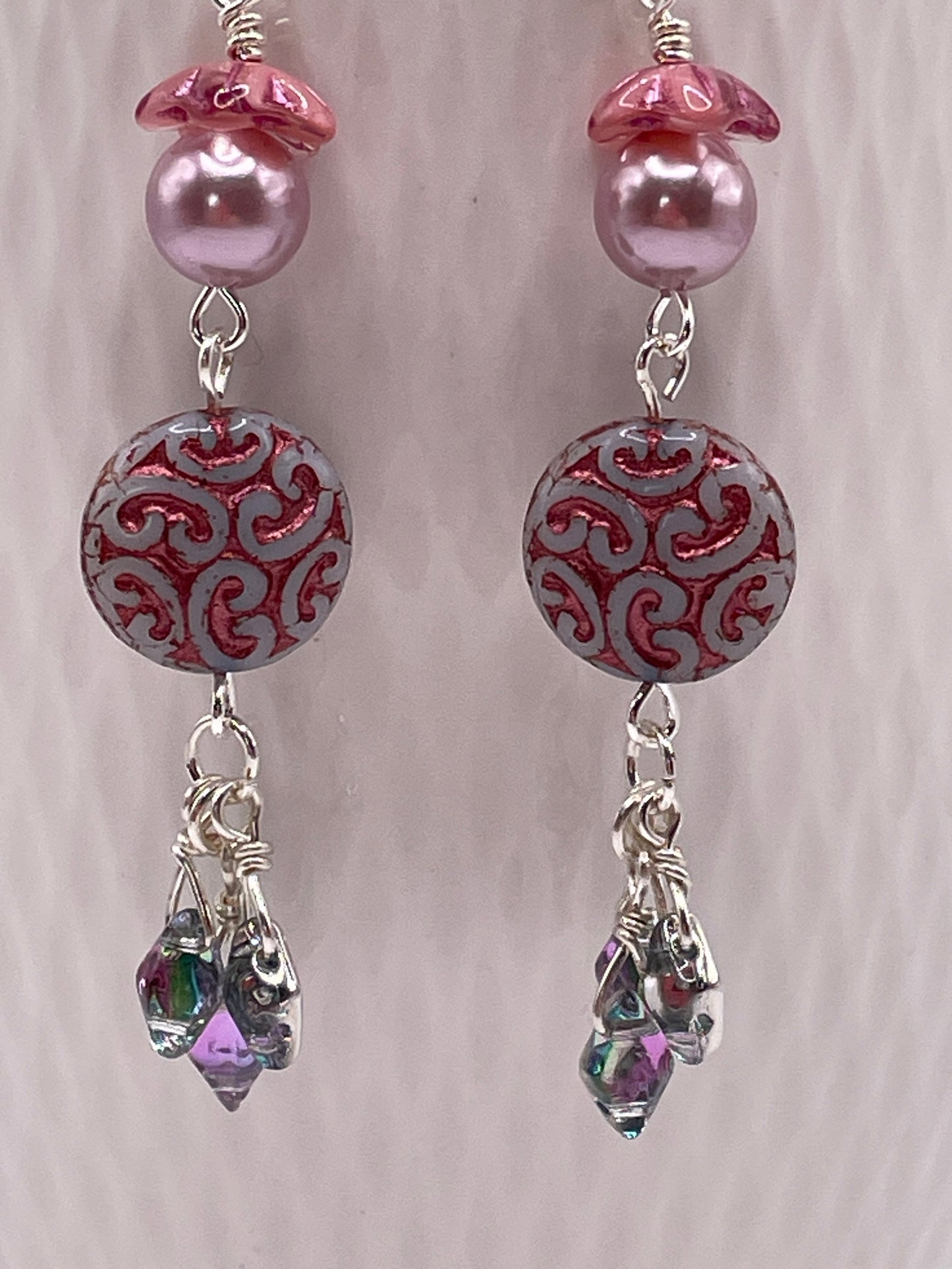 Pink Lacy Earrings