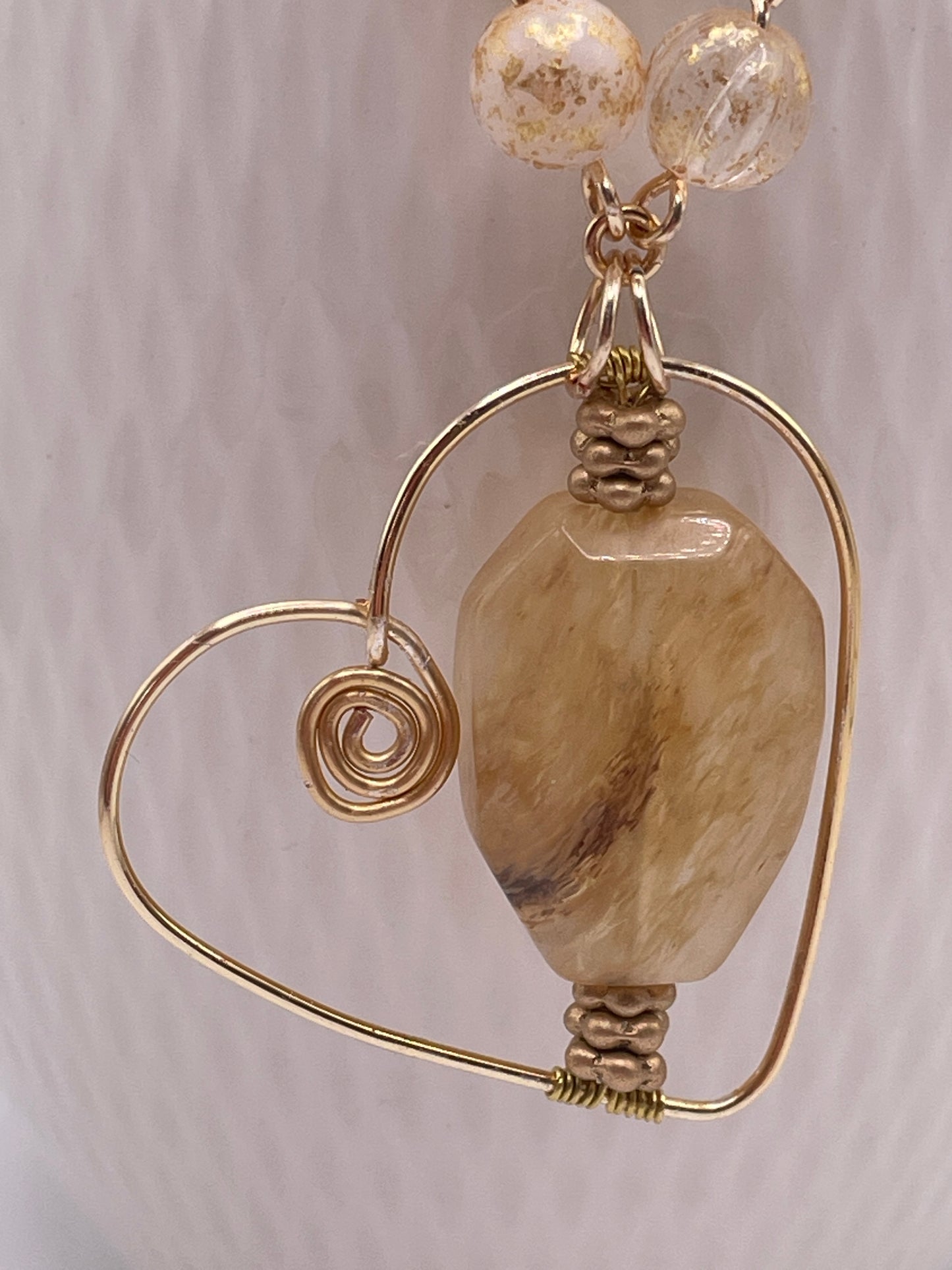 Champagne Quartz in Heart