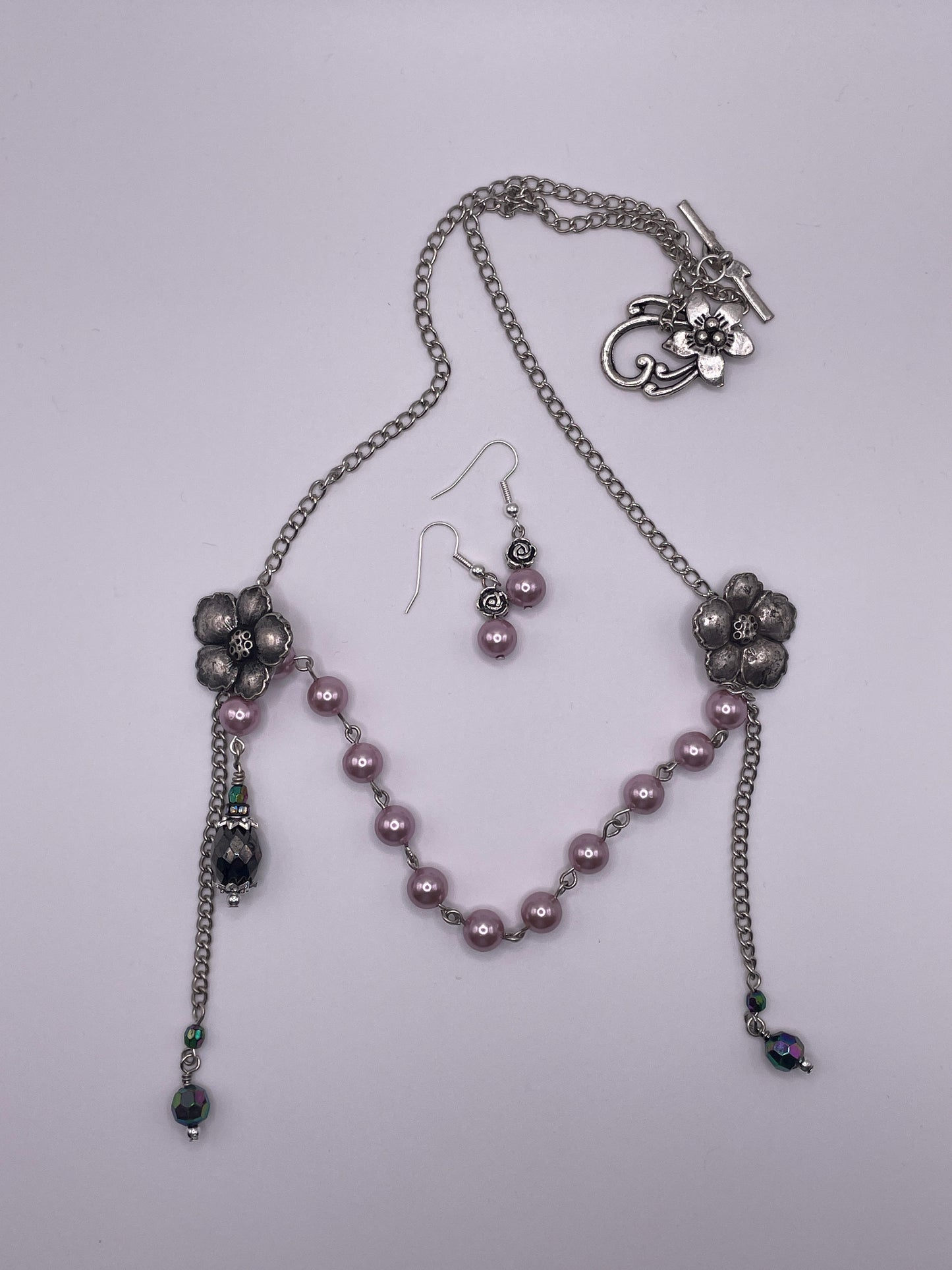 Vintage Rose Necklace and Earrings