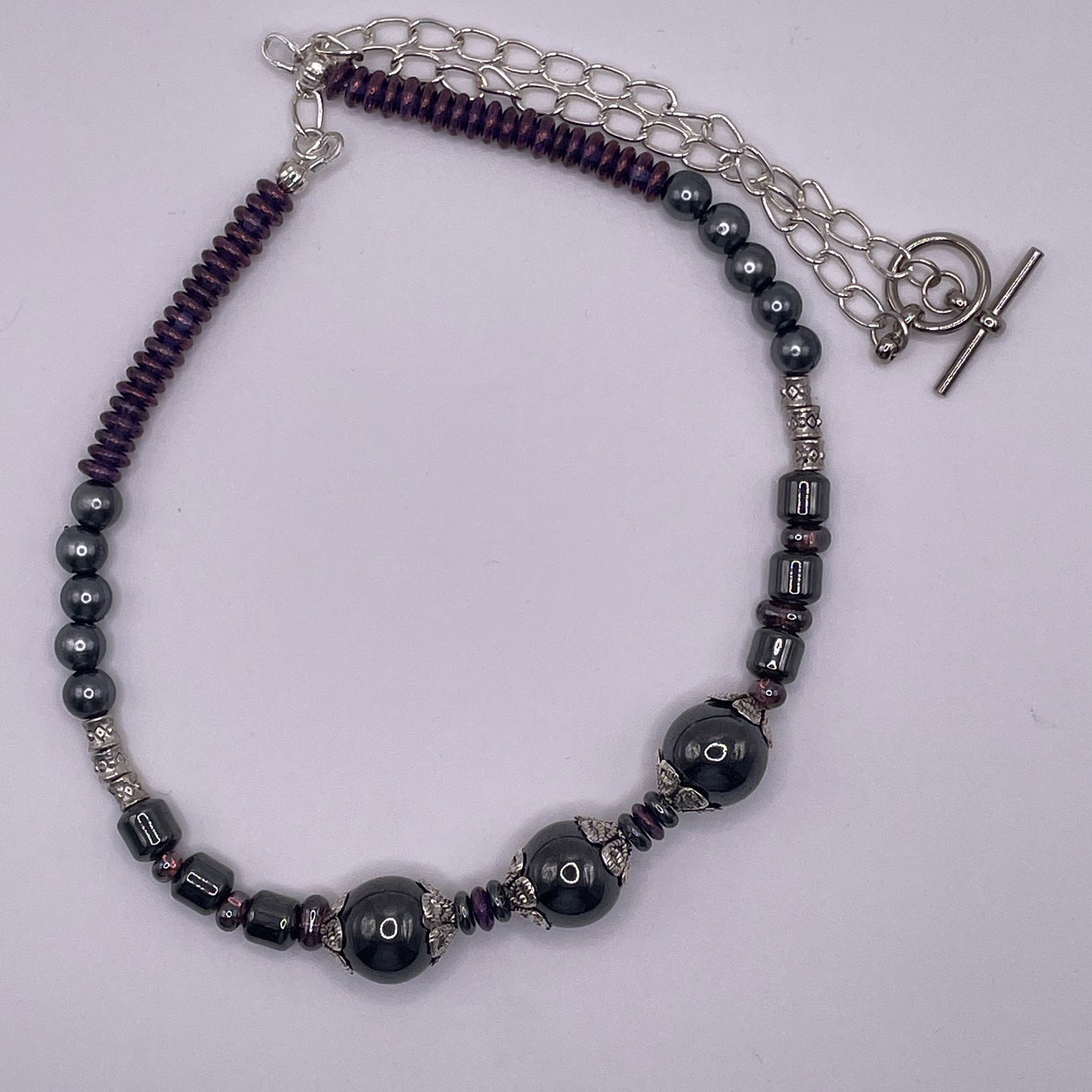 Hematite with a touch purple.