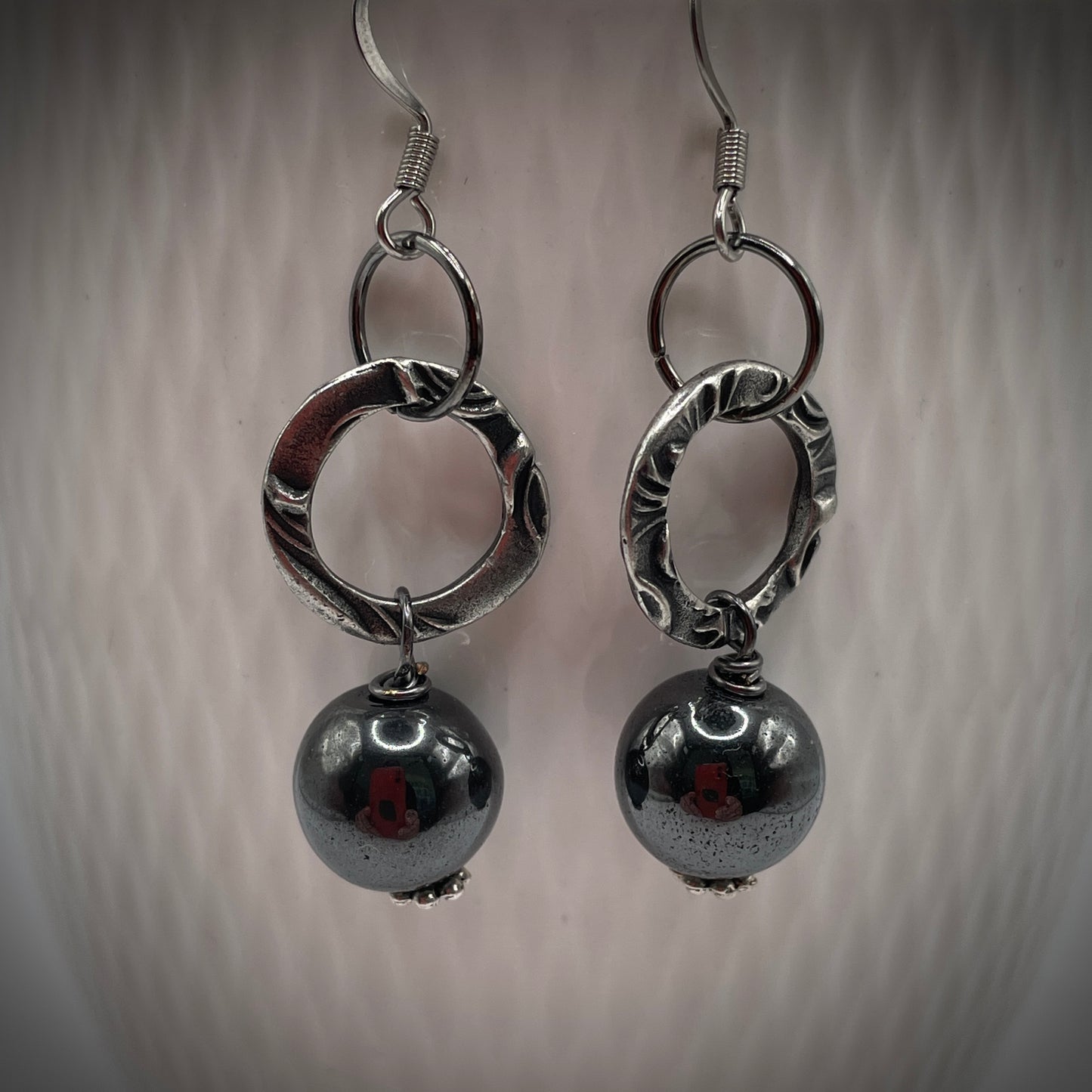 Hematite Ring Earrings