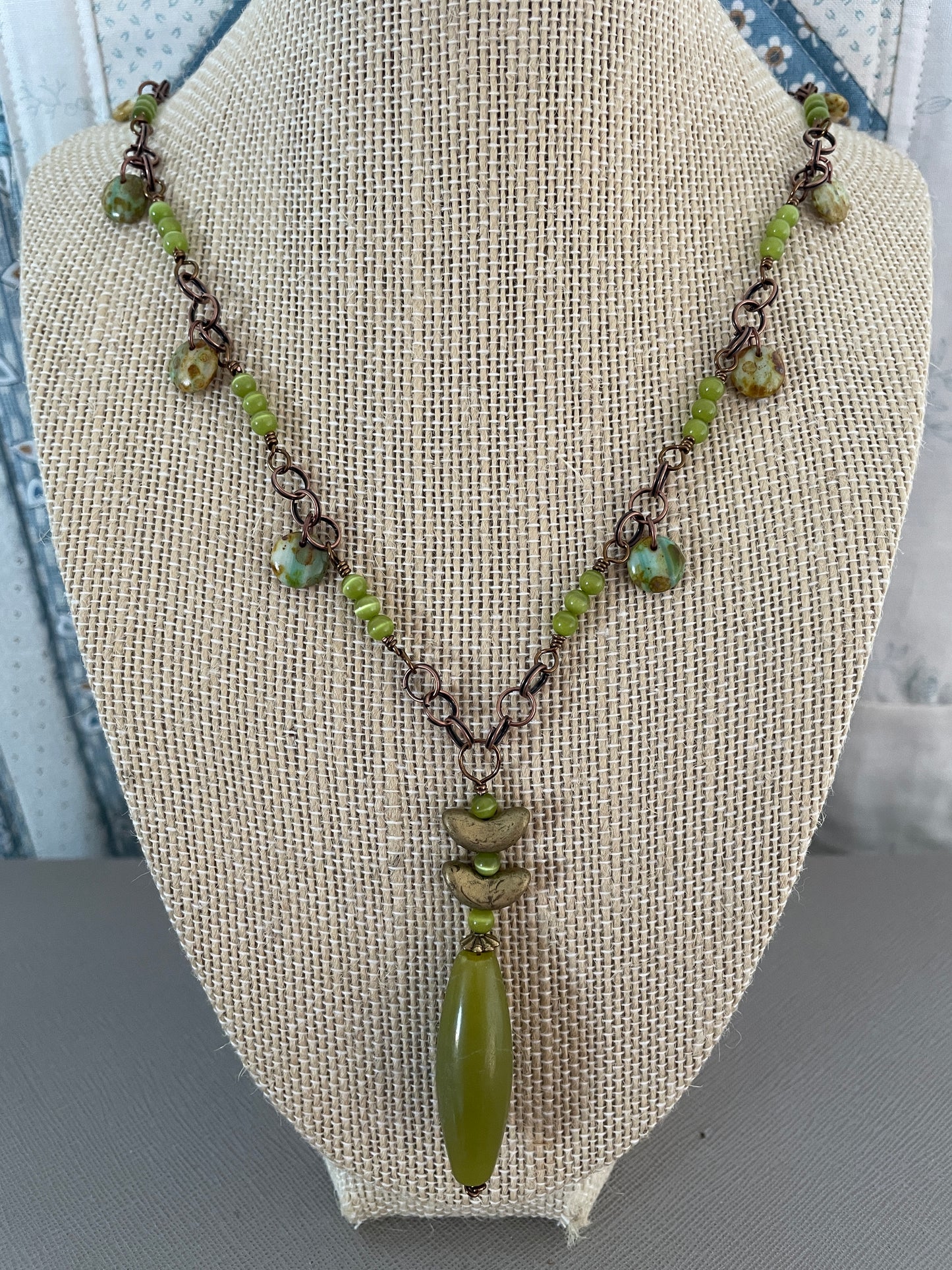 Serpentine Barrel beaded Necklace