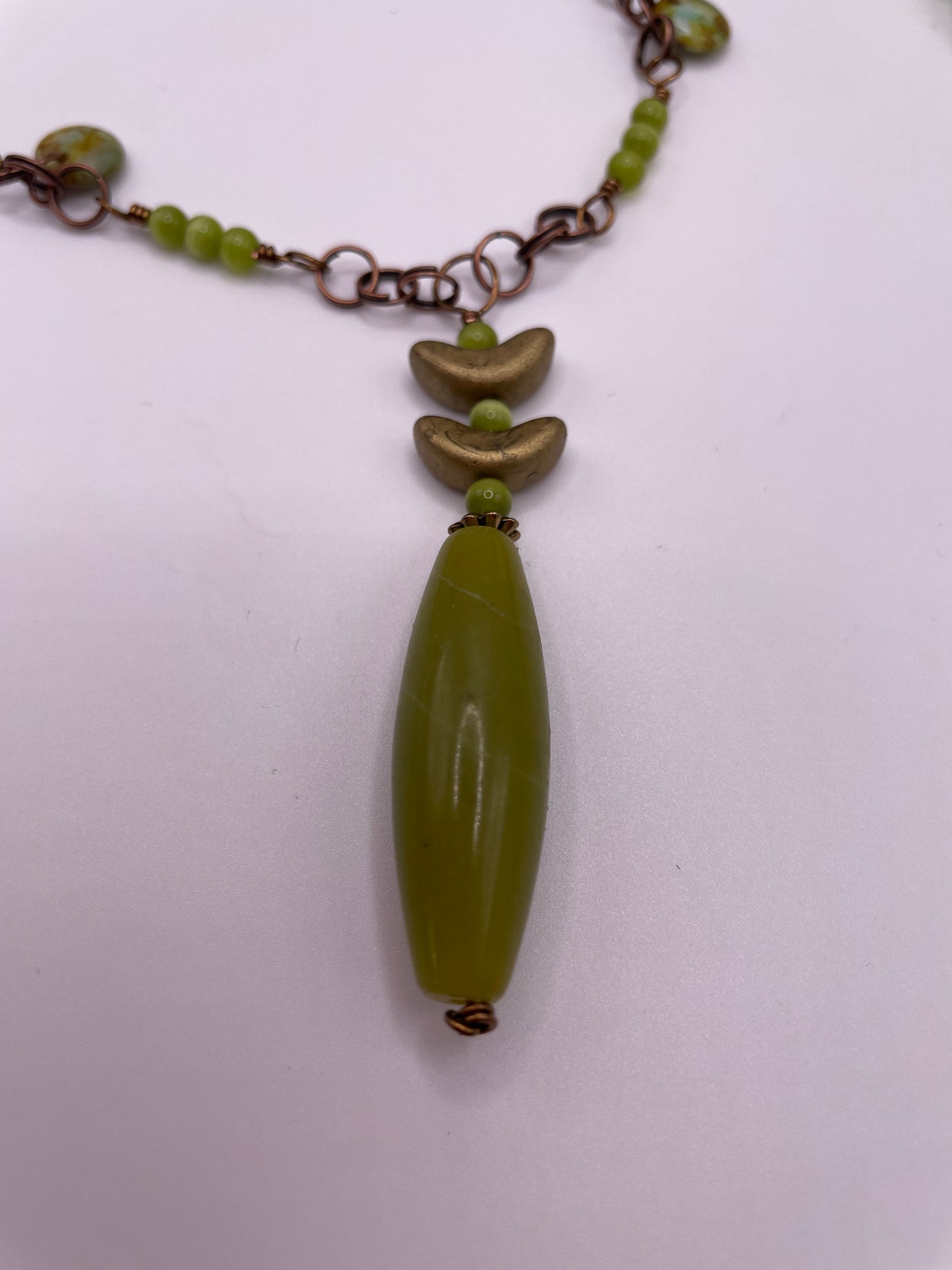 Serpentine Barrel beaded Necklace