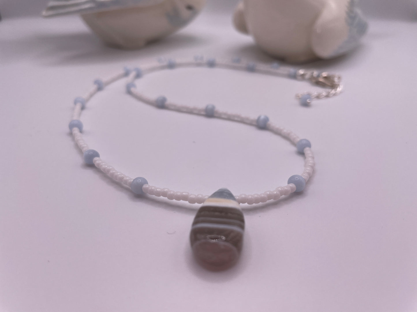 Indian cut Blue Boulder Opal Necklace and Anklet Set