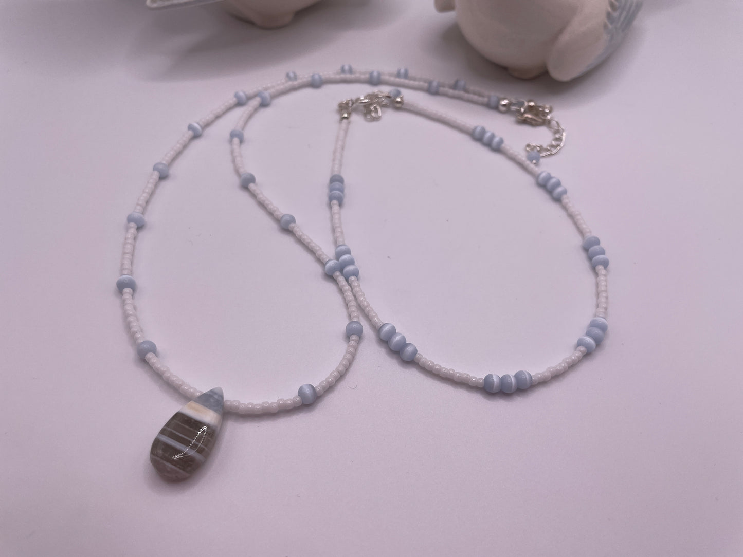Indian cut Blue Boulder Opal Necklace and Anklet Set