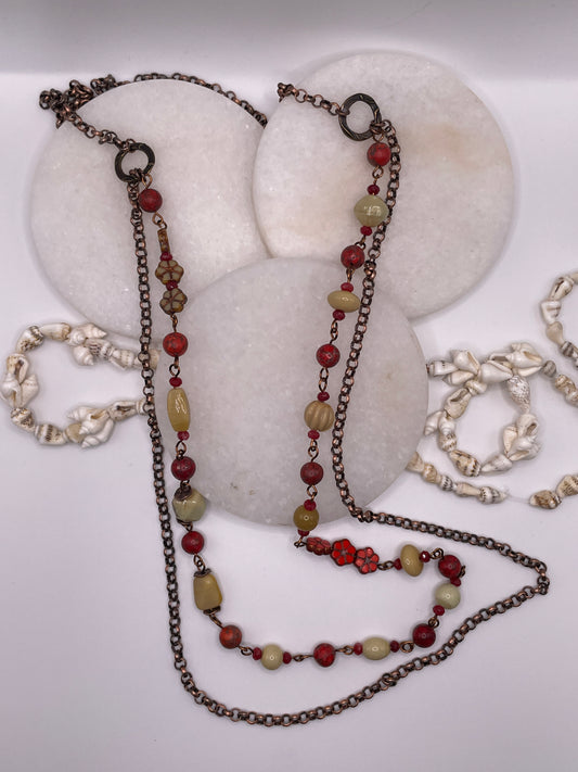 2-Stranded Boho Flower Necklace