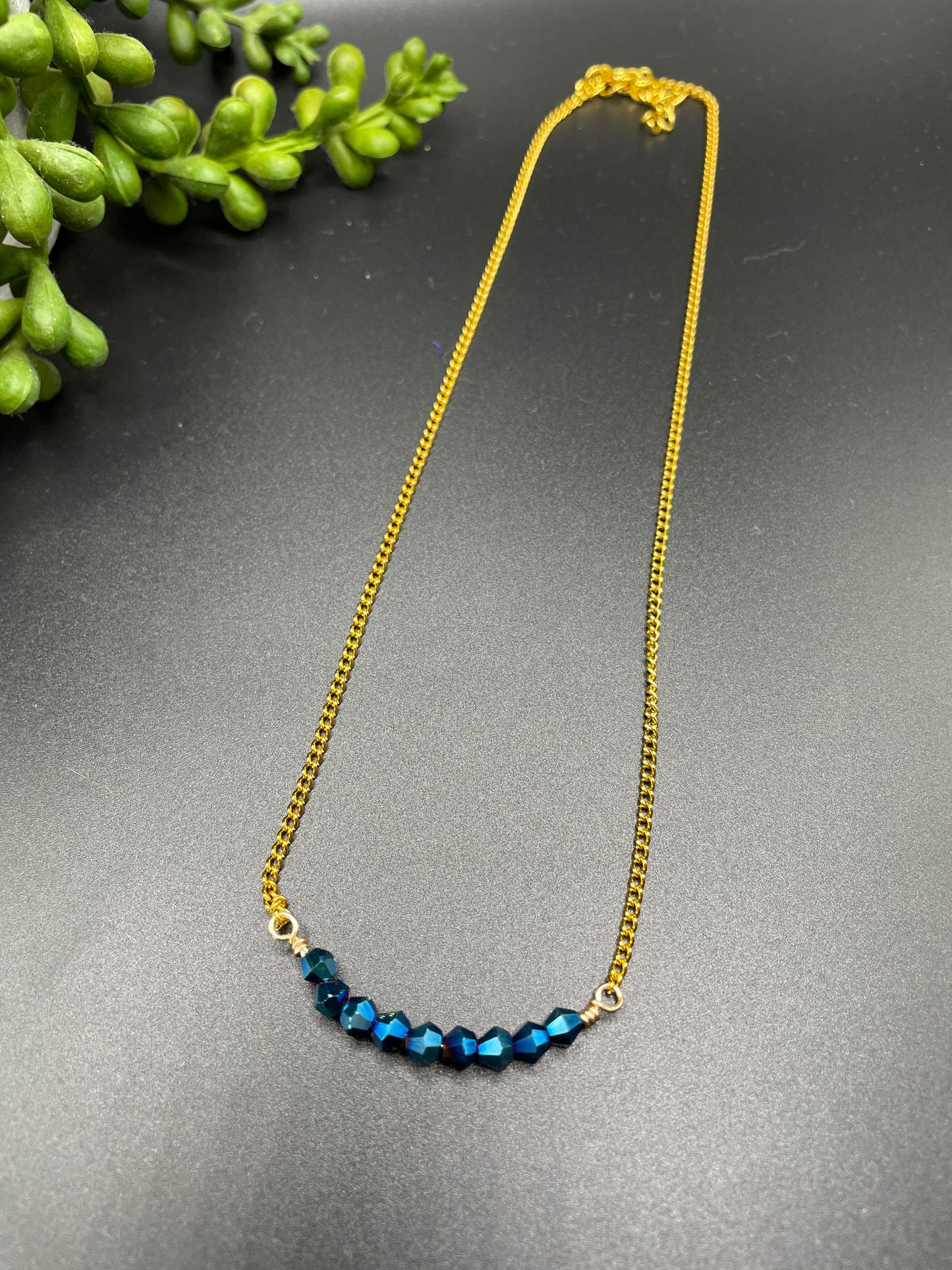 Blue Goldstone Crescent Moon Set
