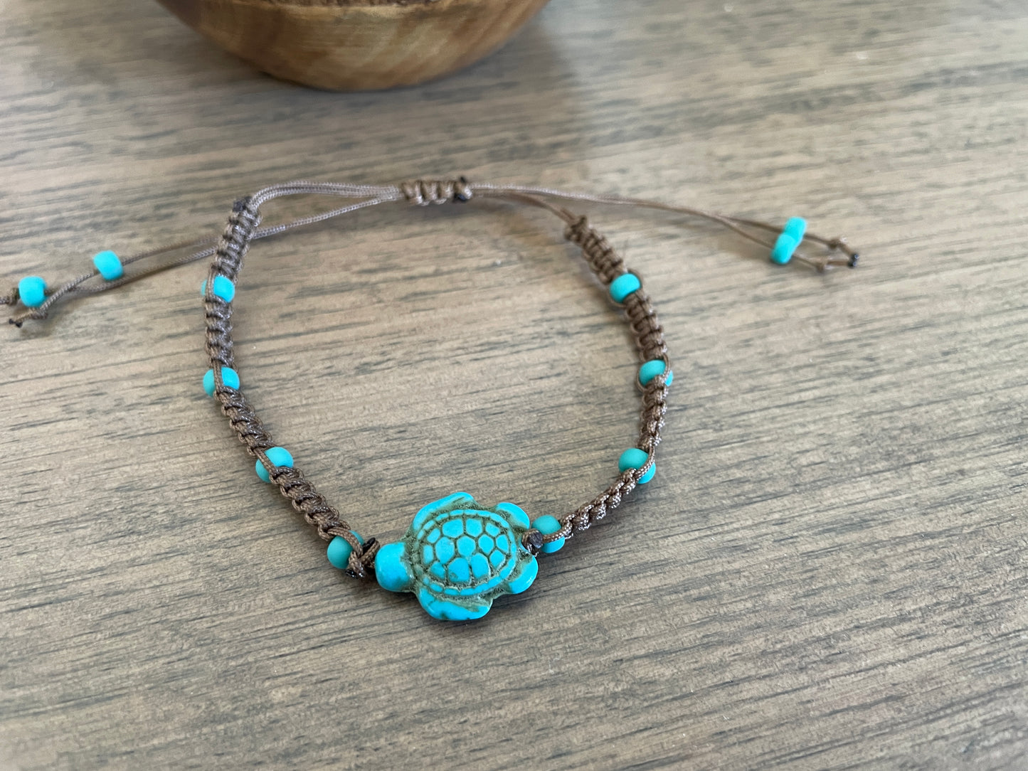 Howlite Turtle Adjustable Bracelet