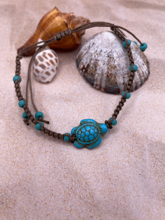 Howlite Turtle Adjustable Bracelet