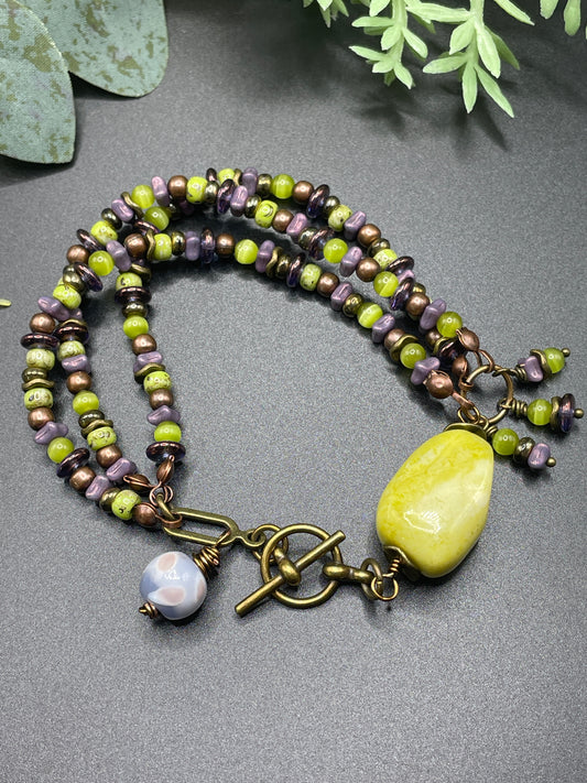 Multi-Strand Serpentine Nugget Bracelet