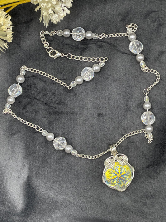 Wire Wrapped Snowflake Necklace
