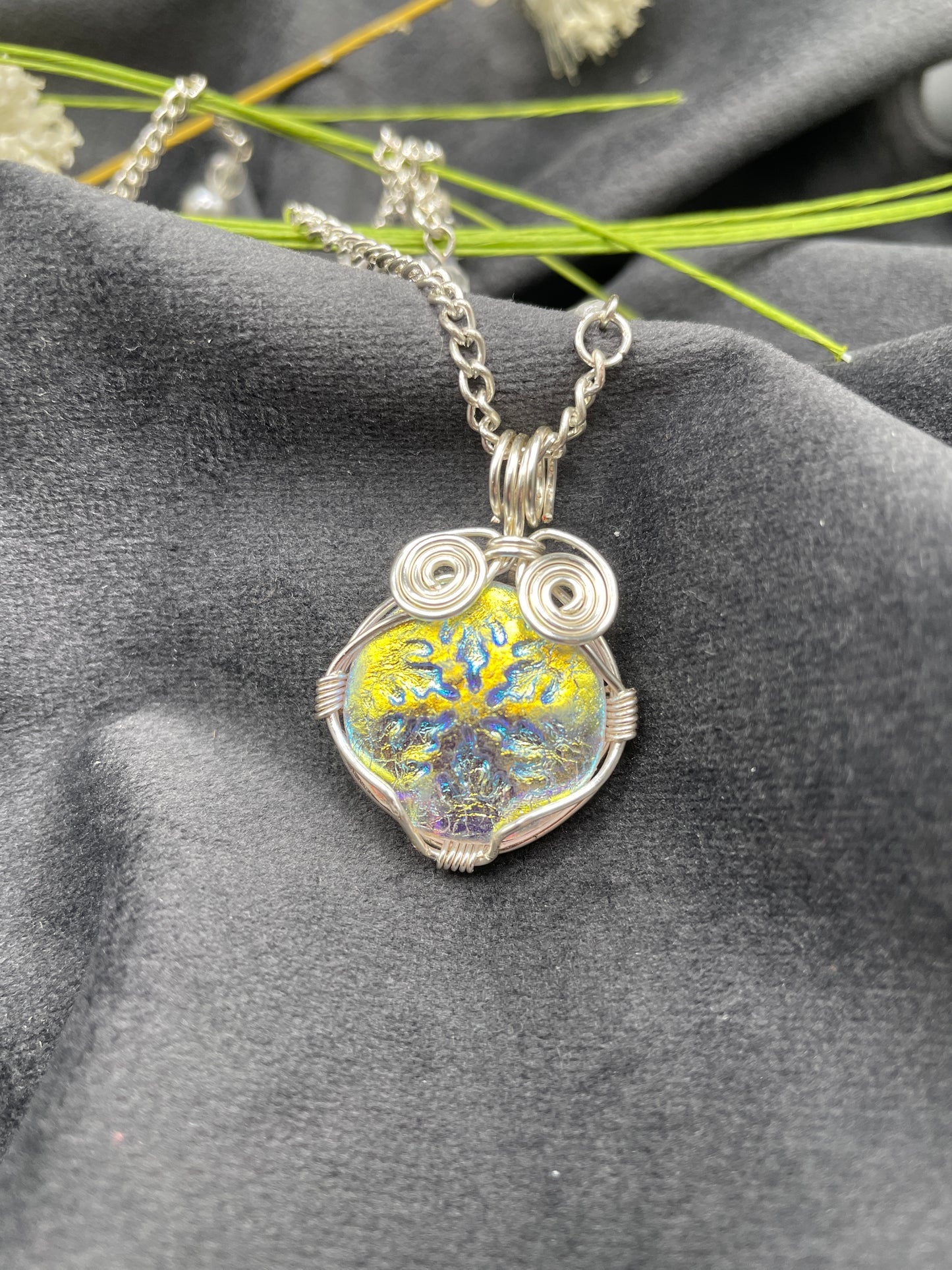 Wire Wrapped Snowflake Necklace