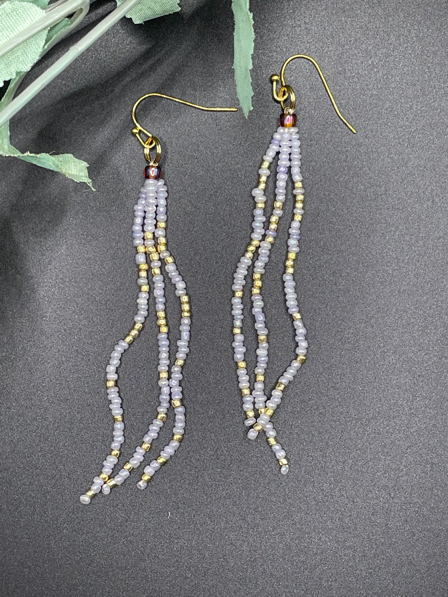 Lilac Horsetail Earrings