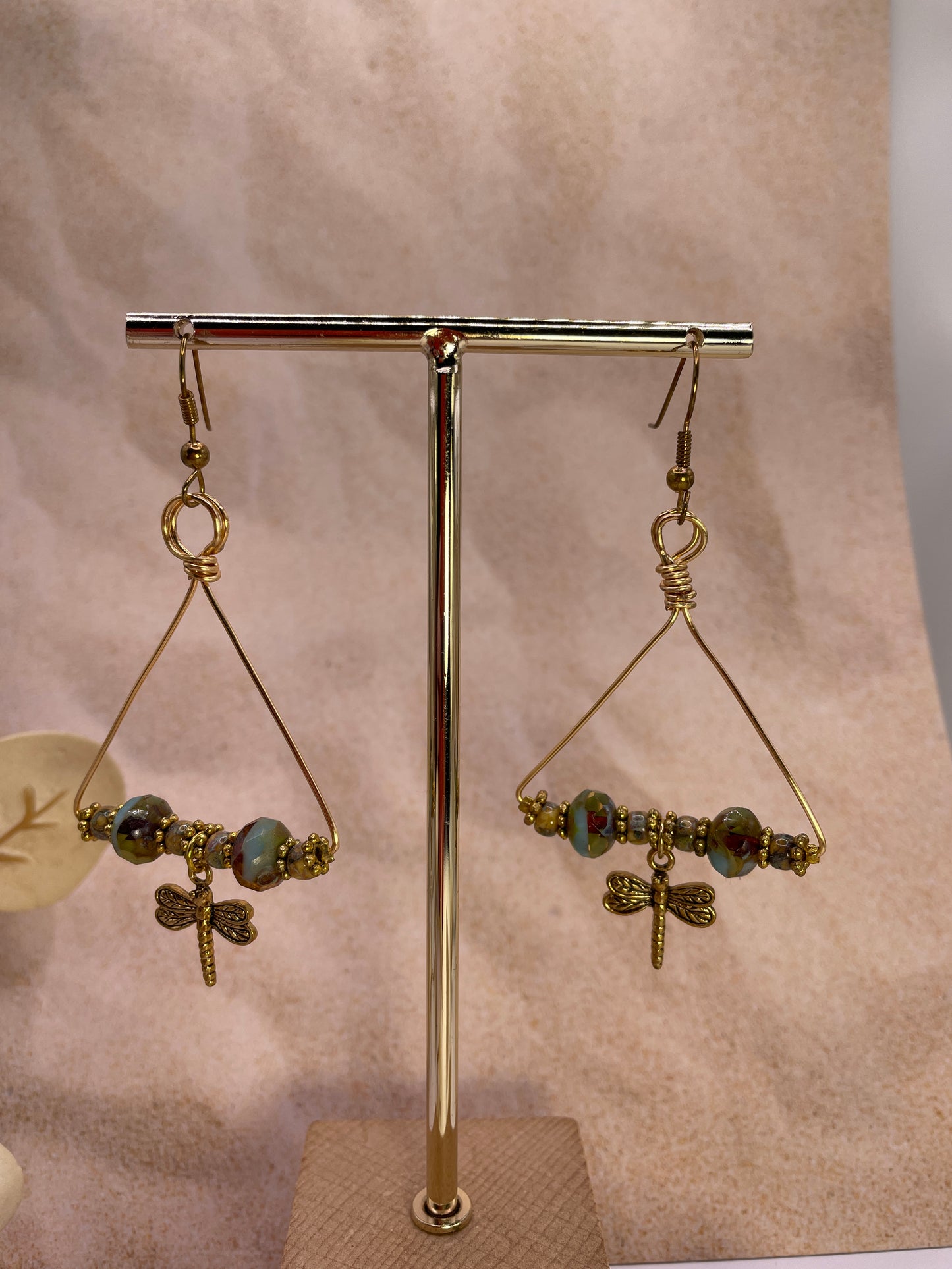 Dragonfly Triangular Earrings