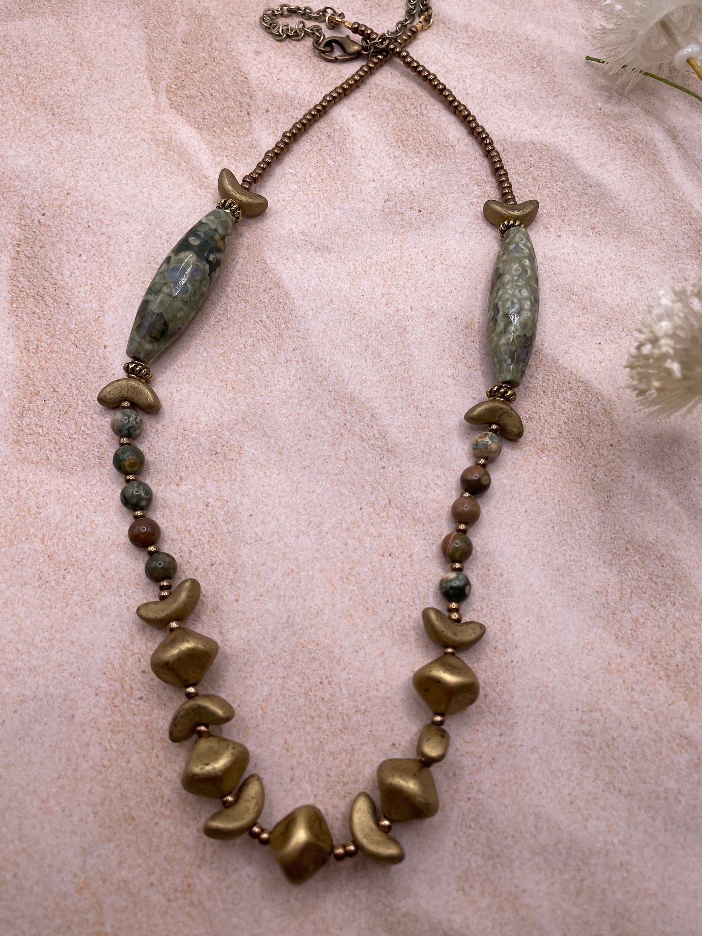 Rhyolite Barrel Necklace