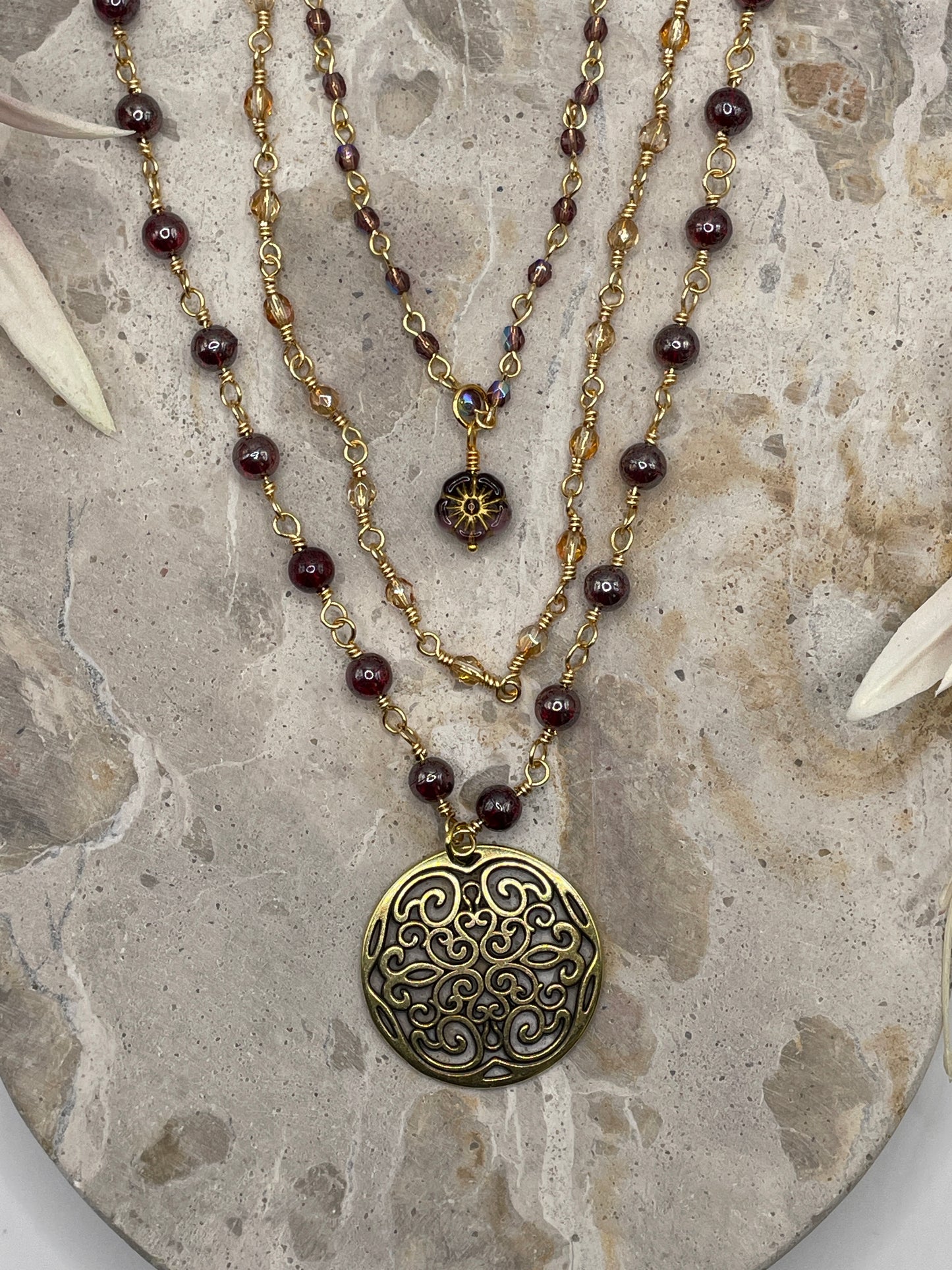 Filigree Coin Layered Necklace
