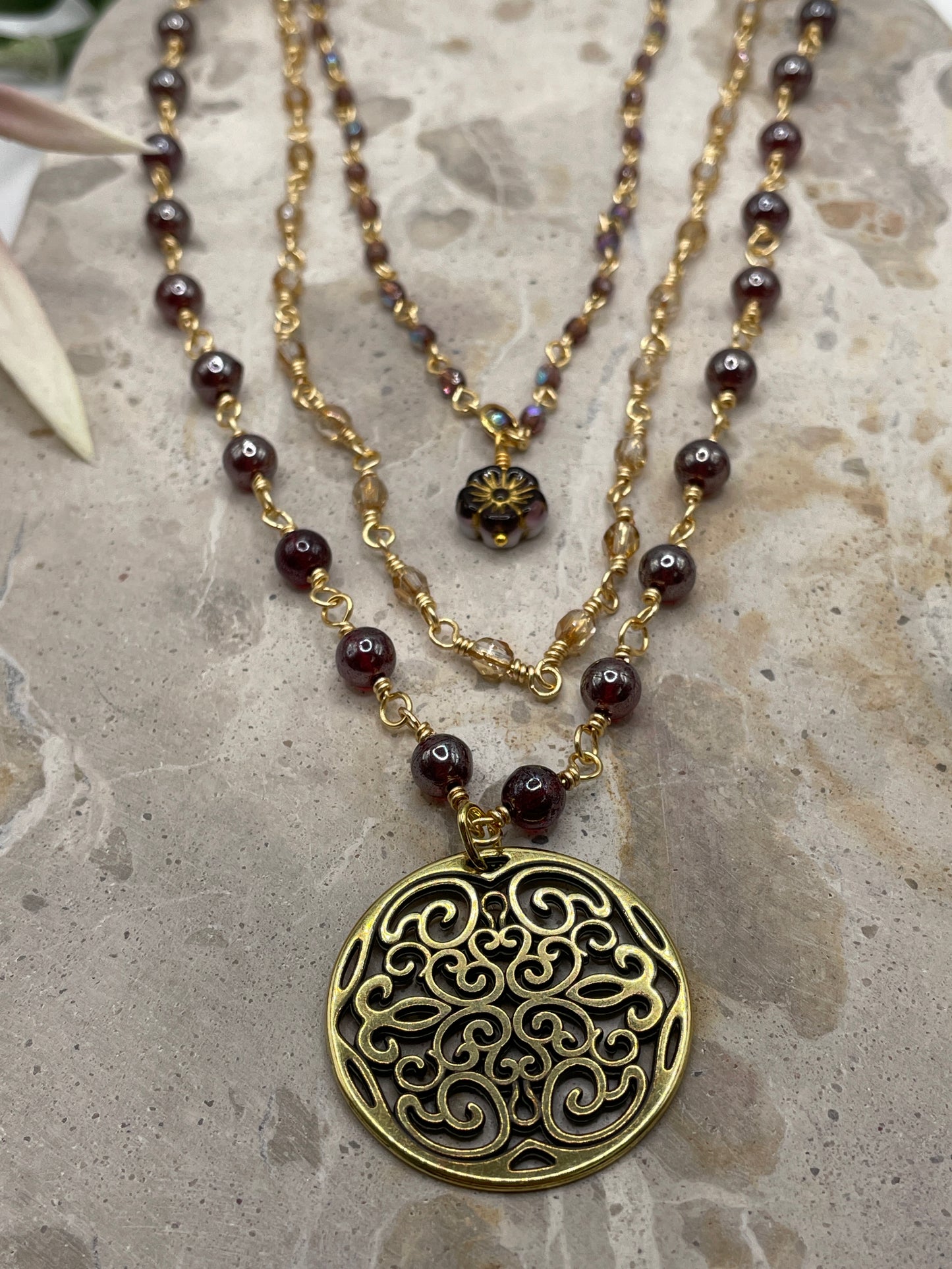 Filigree Coin Layered Necklace