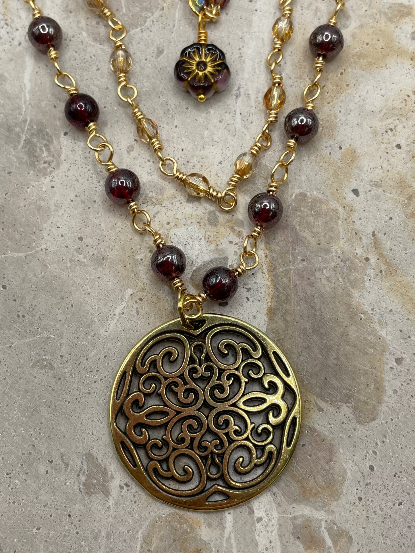 Filigree Coin Layered Necklace