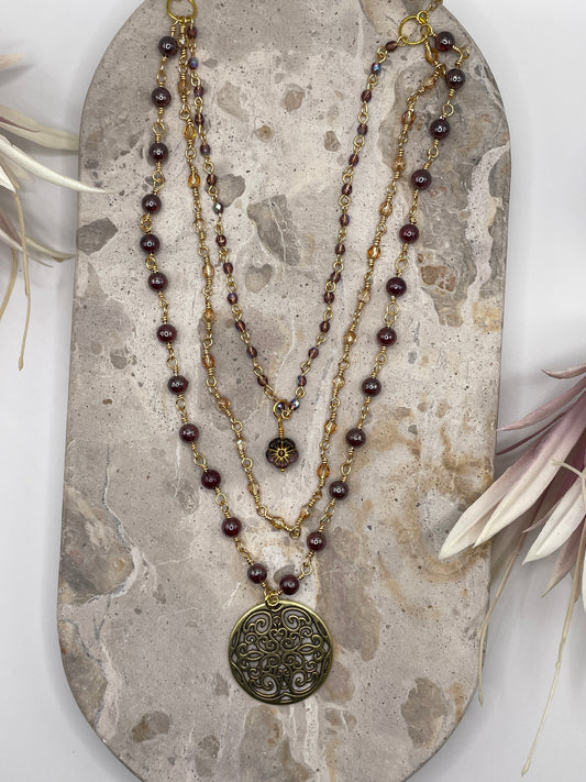 Filigree Coin Layered Necklace