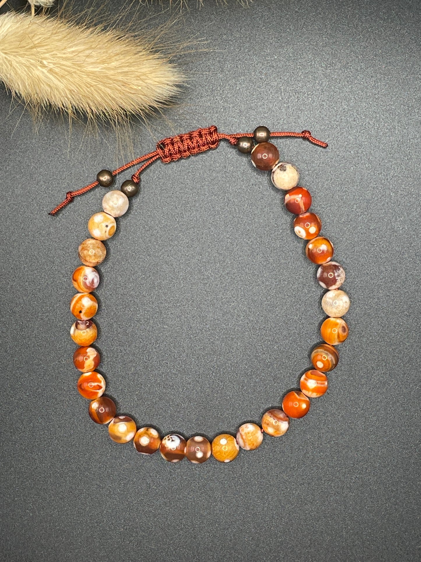 Dotted Red Agate Cord Bracelet