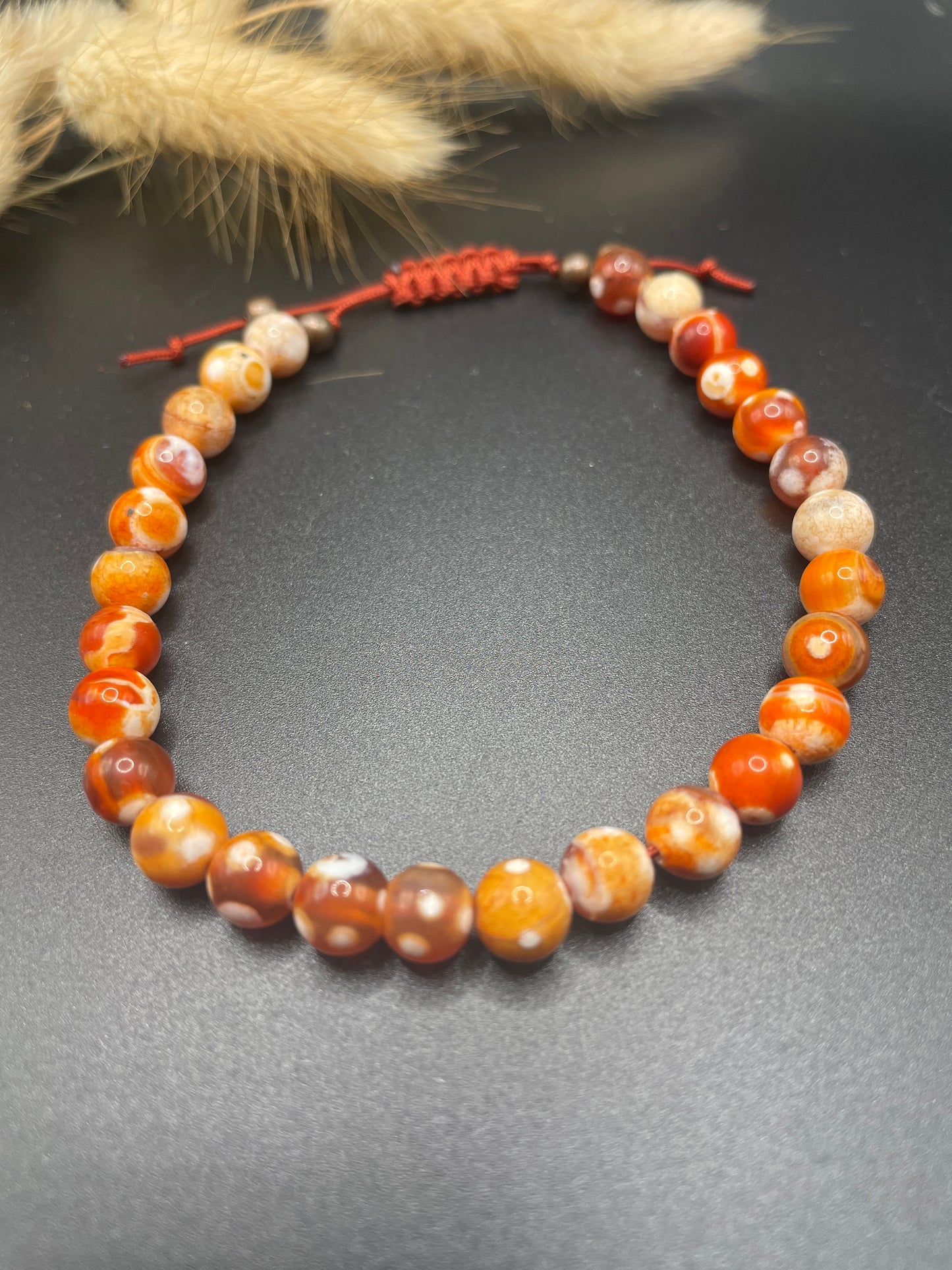 Dotted Red Agate Cord Bracelet