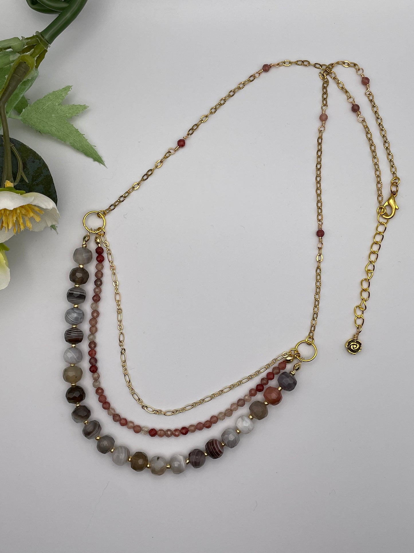 Botswana Agate 3-Strand Necklace