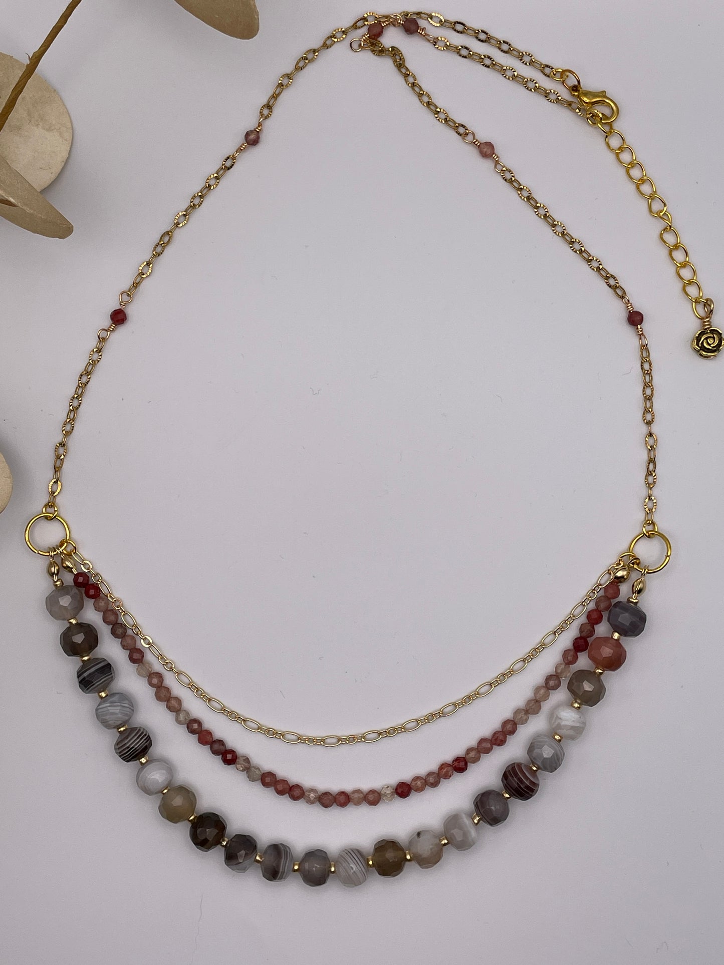 Botswana Agate 3-Strand Necklace