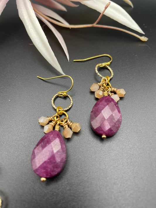 Faceted Pear Earrings