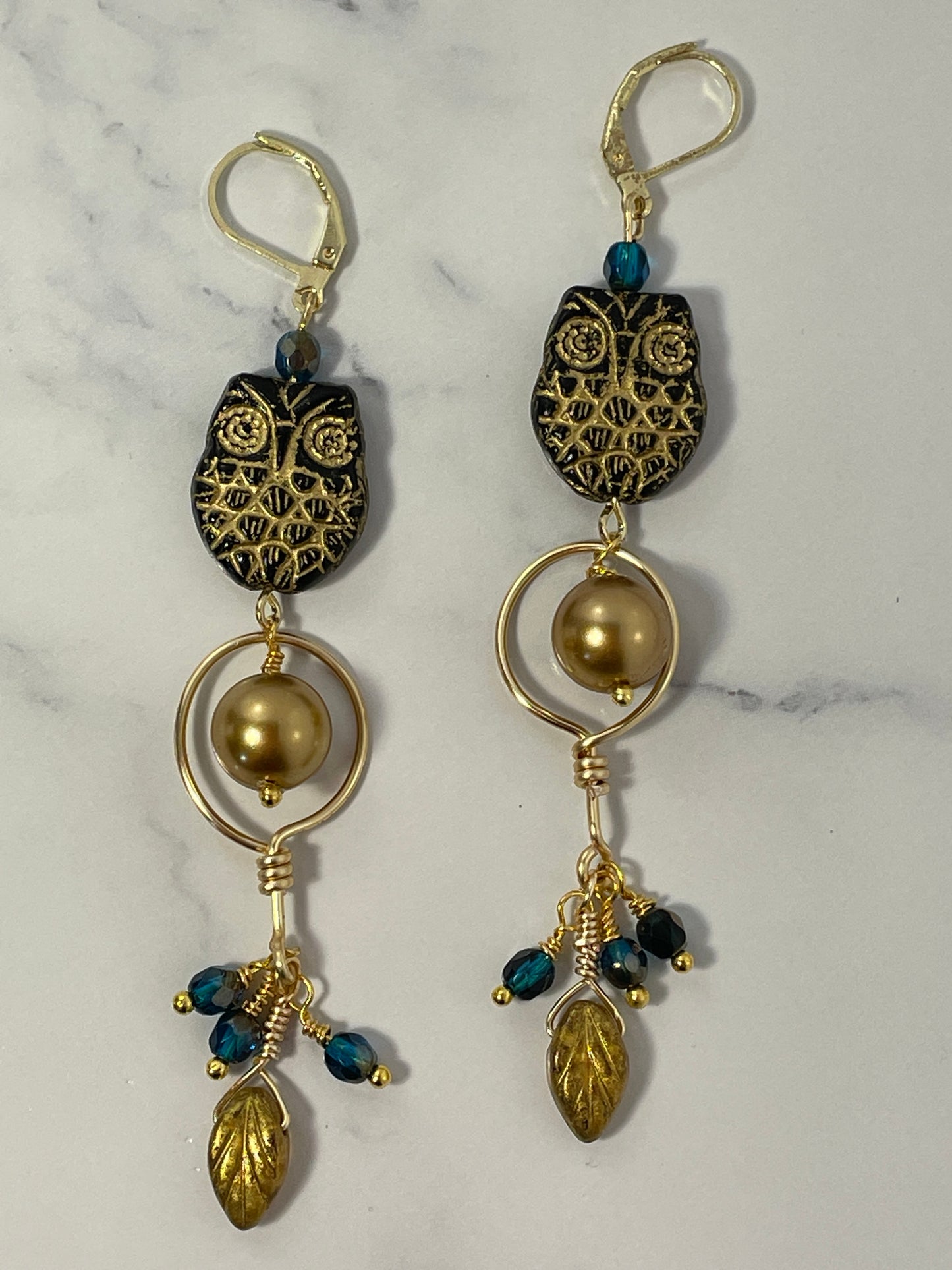 Golden Owl Earrings
