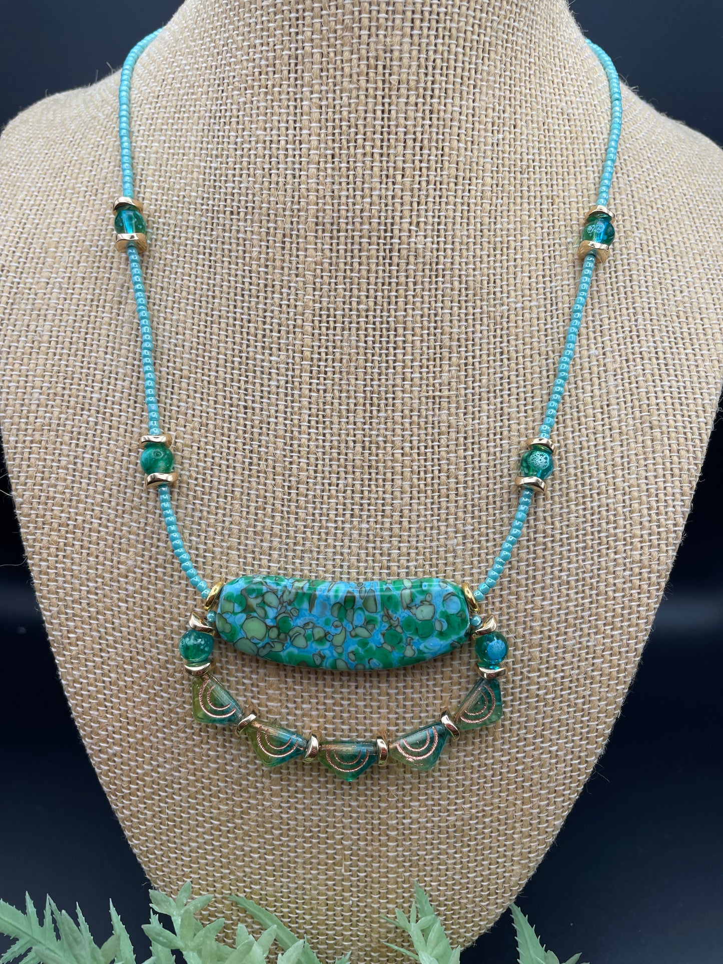 Lampwork Crescent Necklace